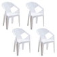 Contemporary Style Stackable Chair Dining Arm Chair with Plastic Legs White 4 Piece Set Clearhalo 'Dining Chairs' 'Dining Tables & Seating' 'dining_chair' 'furn' 'furn_dining_chair' 'Furniture' 'furniture_dining_chair' 'Kitchen & Dining Furniture' 4731812