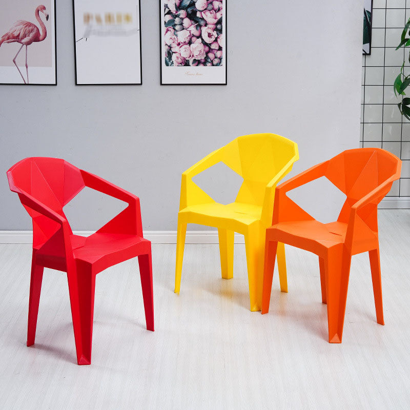 Contemporary Style Stackable Chair Dining Arm Chair with Plastic Legs Clearhalo 'Dining Chairs' 'Dining Tables & Seating' 'dining_chair' 'furn' 'furn_dining_chair' 'Furniture' 'furniture_dining_chair' 'Kitchen & Dining Furniture' 4731813