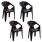 Contemporary Style Stackable Chair Dining Arm Chair with Plastic Legs Dark Brown 4 Piece Set Clearhalo 'Dining Chairs' 'Dining Tables & Seating' 'dining_chair' 'furn' 'furn_dining_chair' 'Furniture' 'furniture_dining_chair' 'Kitchen & Dining Furniture' 4731814