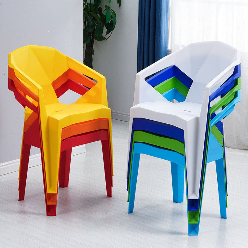 Contemporary Style Stackable Chair Dining Arm Chair with Plastic Legs Clearhalo 'Dining Chairs' 'Dining Tables & Seating' 'dining_chair' 'furn' 'furn_dining_chair' 'Furniture' 'furniture_dining_chair' 'Kitchen & Dining Furniture' 4731815