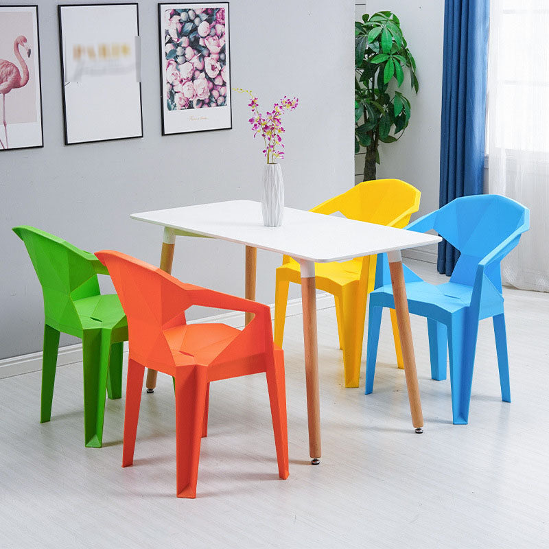 Contemporary Style Stackable Chair Dining Arm Chair with Plastic Legs Clearhalo 'Dining Chairs' 'Dining Tables & Seating' 'dining_chair' 'furn' 'furn_dining_chair' 'Furniture' 'furniture_dining_chair' 'Kitchen & Dining Furniture' 4731816
