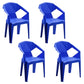 Contemporary Style Stackable Chair Dining Arm Chair with Plastic Legs Dark Blue 4 Piece Set Clearhalo 'Dining Chairs' 'Dining Tables & Seating' 'dining_chair' 'furn' 'furn_dining_chair' 'Furniture' 'furniture_dining_chair' 'Kitchen & Dining Furniture' 4731817