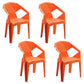 Contemporary Style Stackable Chair Dining Arm Chair with Plastic Legs Orange 4 Piece Set Clearhalo 'Dining Chairs' 'Dining Tables & Seating' 'dining_chair' 'furn' 'furn_dining_chair' 'Furniture' 'furniture_dining_chair' 'Kitchen & Dining Furniture' 4731826
