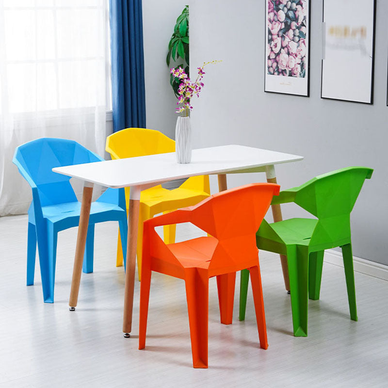Contemporary Style Stackable Chair Dining Arm Chair with Plastic Legs Clearhalo 'Dining Chairs' 'Dining Tables & Seating' 'dining_chair' 'furn' 'furn_dining_chair' 'Furniture' 'furniture_dining_chair' 'Kitchen & Dining Furniture' 4731831