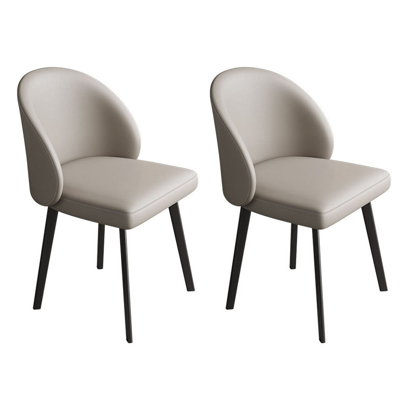 Contemporary Style Dining Chair Armless Chair with Metal Legs Grey 2 Piece Set Clearhalo 'Dining Chairs' 'Dining Tables & Seating' 'dining_chair' 'furn' 'furn_dining_chair' 'Furniture' 'furniture_dining_chair' 'Kitchen & Dining Furniture' 4731842