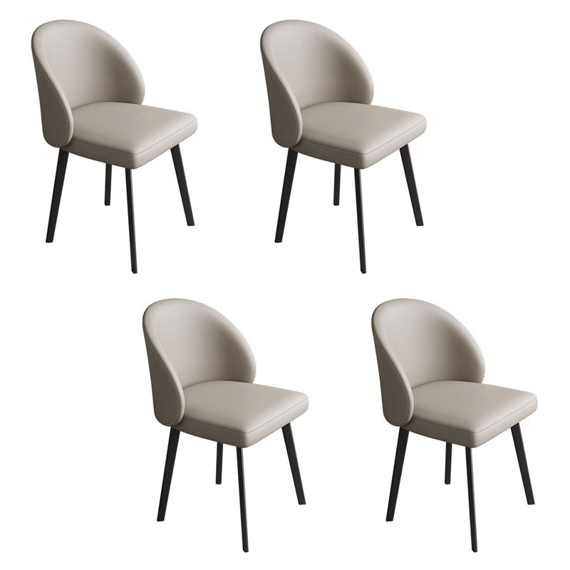 Contemporary Style Dining Chair Armless Chair with Metal Legs Grey 4 Piece Set Clearhalo 'Dining Chairs' 'Dining Tables & Seating' 'dining_chair' 'furn' 'furn_dining_chair' 'Furniture' 'furniture_dining_chair' 'Kitchen & Dining Furniture' 4731844