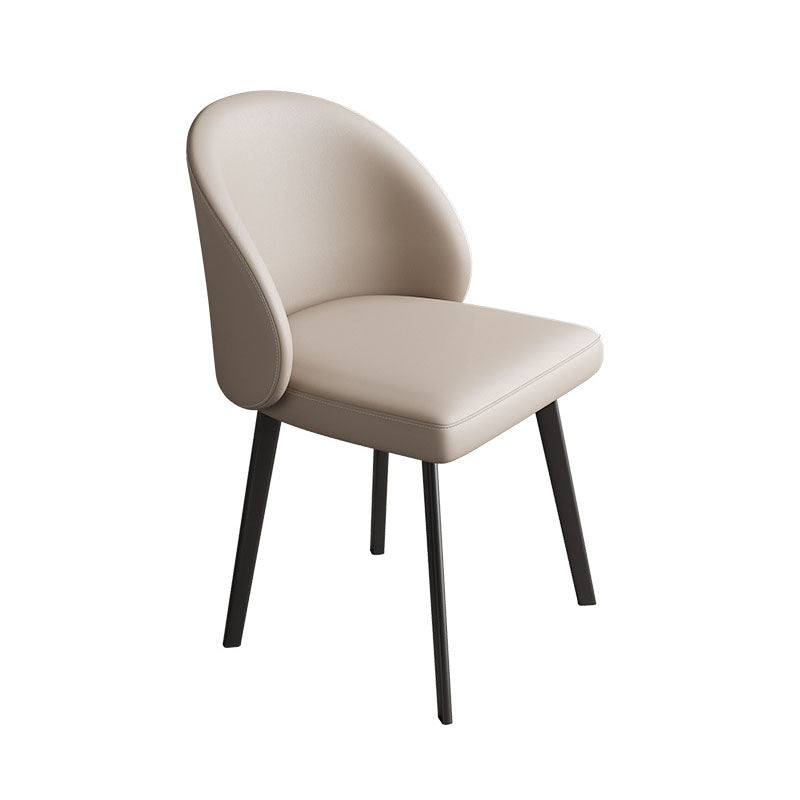 Contemporary Style Dining Chair Armless Chair with Metal Legs Light Khaki 1 Piece Clearhalo 'Dining Chairs' 'Dining Tables & Seating' 'dining_chair' 'furn' 'furn_dining_chair' 'Furniture' 'furniture_dining_chair' 'Kitchen & Dining Furniture' 4731852
