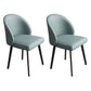 Contemporary Style Dining Chair Armless Chair with Metal Legs Blue 2 Piece Set Clearhalo 'Dining Chairs' 'Dining Tables & Seating' 'dining_chair' 'furn' 'furn_dining_chair' 'Furniture' 'furniture_dining_chair' 'Kitchen & Dining Furniture' 4731856