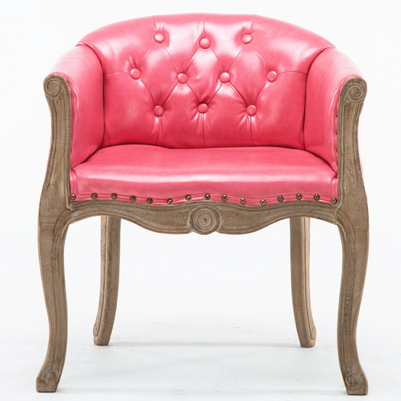 Farmhouse Home Solid Back Arm Chair Leather Matte Finish Dining Chair Watermelon Red 1 Piece Clearhalo 'Dining Chairs' 'Dining Tables & Seating' 'dining_chair' 'Furniture' 'furniture_dining_chair' 'Kitchen & Dining Furniture' 4731871