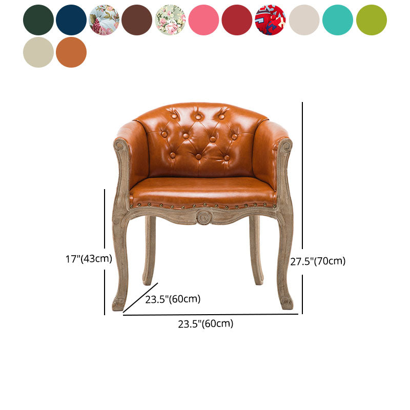 Farmhouse Home Solid Back Arm Chair Leather Matte Finish Dining Chair Clearhalo 'Dining Chairs' 'Dining Tables & Seating' 'dining_chair' 'Furniture' 'furniture_dining_chair' 'Kitchen & Dining Furniture' 4731882