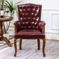 Farmhouse Faux Leather Home Arm Chair Matte Finish Solid Back Dining Chair Burgundy 1 Piece Clearhalo 'Dining Chairs' 'Dining Tables & Seating' 'dining_chair' 'furn' 'furn_dining_chair' 'Furniture' 'furniture_dining_chair' 'Kitchen & Dining Furniture' 4731909