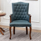 Farmhouse Faux Leather Home Arm Chair Matte Finish Solid Back Dining Chair Dark Blue 1 Piece Clearhalo 'Dining Chairs' 'Dining Tables & Seating' 'dining_chair' 'furn' 'furn_dining_chair' 'Furniture' 'furniture_dining_chair' 'Kitchen & Dining Furniture' 4731913