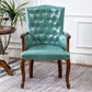 Farmhouse Faux Leather Home Arm Chair Matte Finish Solid Back Dining Chair Aqua 1 Piece Clearhalo 'Dining Chairs' 'Dining Tables & Seating' 'dining_chair' 'furn' 'furn_dining_chair' 'Furniture' 'furniture_dining_chair' 'Kitchen & Dining Furniture' 4731923