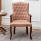 Farmhouse Faux Leather Home Arm Chair Matte Finish Solid Back Dining Chair Light Pink 1 Piece Clearhalo 'Dining Chairs' 'Dining Tables & Seating' 'dining_chair' 'furn' 'furn_dining_chair' 'Furniture' 'furniture_dining_chair' 'Kitchen & Dining Furniture' 4731925