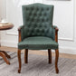 Farmhouse Faux Leather Home Arm Chair Matte Finish Solid Back Dining Chair Dark Green 1 Piece Clearhalo 'Dining Chairs' 'Dining Tables & Seating' 'dining_chair' 'furn' 'furn_dining_chair' 'Furniture' 'furniture_dining_chair' 'Kitchen & Dining Furniture' 4731932