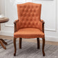 Farmhouse Faux Leather Home Arm Chair Matte Finish Solid Back Dining Chair Orange 1 Piece Clearhalo 'Dining Chairs' 'Dining Tables & Seating' 'dining_chair' 'furn' 'furn_dining_chair' 'Furniture' 'furniture_dining_chair' 'Kitchen & Dining Furniture' 4731935