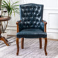 Farmhouse Faux Leather Home Arm Chair Matte Finish Solid Back Dining Chair Navy Blue 1 Piece Clearhalo 'Dining Chairs' 'Dining Tables & Seating' 'dining_chair' 'furn' 'furn_dining_chair' 'Furniture' 'furniture_dining_chair' 'Kitchen & Dining Furniture' 4731936