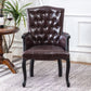 Farmhouse Faux Leather Home Arm Chair Matte Finish Solid Back Dining Chair Dark Brown 1 Piece Clearhalo 'Dining Chairs' 'Dining Tables & Seating' 'dining_chair' 'furn' 'furn_dining_chair' 'Furniture' 'furniture_dining_chair' 'Kitchen & Dining Furniture' 4731938