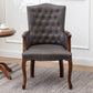 Farmhouse Faux Leather Home Arm Chair Matte Finish Solid Back Dining Chair Dark Gray 1 Piece Clearhalo 'Dining Chairs' 'Dining Tables & Seating' 'dining_chair' 'furn' 'furn_dining_chair' 'Furniture' 'furniture_dining_chair' 'Kitchen & Dining Furniture' 4731939
