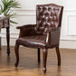 Farmhouse Faux Leather Home Arm Chair Matte Finish Solid Back Dining Chair Coffee 1 Piece Clearhalo 'Dining Chairs' 'Dining Tables & Seating' 'dining_chair' 'furn' 'furn_dining_chair' 'Furniture' 'furniture_dining_chair' 'Kitchen & Dining Furniture' 4731940