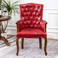 Farmhouse Faux Leather Home Arm Chair Matte Finish Solid Back Dining Chair Red 1 Piece Clearhalo 'Dining Chairs' 'Dining Tables & Seating' 'dining_chair' 'furn' 'furn_dining_chair' 'Furniture' 'furniture_dining_chair' 'Kitchen & Dining Furniture' 4731942
