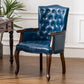 Farmhouse Faux Leather Home Arm Chair Matte Finish Solid Back Dining Chair Royal Blue 1 Piece Clearhalo 'Dining Chairs' 'Dining Tables & Seating' 'dining_chair' 'furn' 'furn_dining_chair' 'Furniture' 'furniture_dining_chair' 'Kitchen & Dining Furniture' 4731943