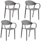 Scandinavian Plastic Kitchen Dining Room Arm Chair Open Back Chair Grey 4 Piece Set Clearhalo 'Dining Chairs' 'Dining Tables & Seating' 'dining_chair' 'furn' 'furn_dining_chair' 'Furniture' 'furniture_dining_chair' 'Kitchen & Dining Furniture' 4731947