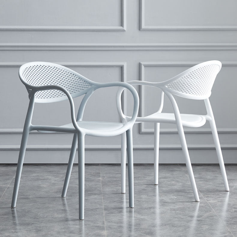 Scandinavian Plastic Kitchen Dining Room Arm Chair Open Back Chair Clearhalo 'Dining Chairs' 'Dining Tables & Seating' 'dining_chair' 'furn' 'furn_dining_chair' 'Furniture' 'furniture_dining_chair' 'Kitchen & Dining Furniture' 4731948