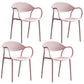 Scandinavian Plastic Kitchen Dining Room Arm Chair Open Back Chair Pink 4 Piece Set Clearhalo 'Dining Chairs' 'Dining Tables & Seating' 'dining_chair' 'furn' 'furn_dining_chair' 'Furniture' 'furniture_dining_chair' 'Kitchen & Dining Furniture' 4731951