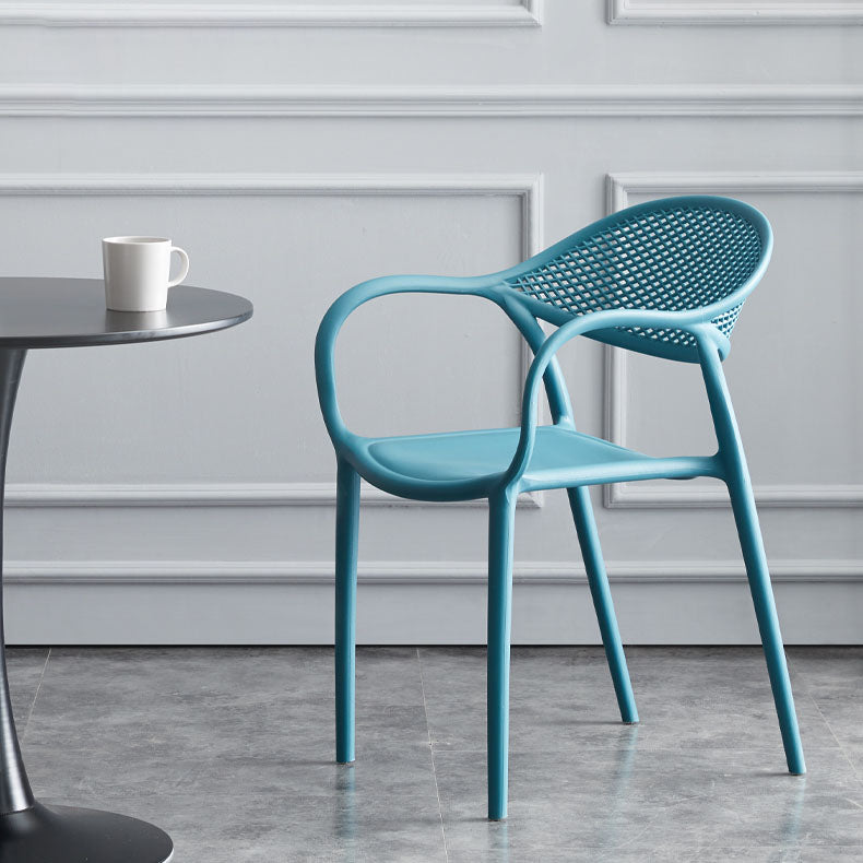 Scandinavian Plastic Kitchen Dining Room Arm Chair Open Back Chair Clearhalo 'Dining Chairs' 'Dining Tables & Seating' 'dining_chair' 'furn' 'furn_dining_chair' 'Furniture' 'furniture_dining_chair' 'Kitchen & Dining Furniture' 4731952