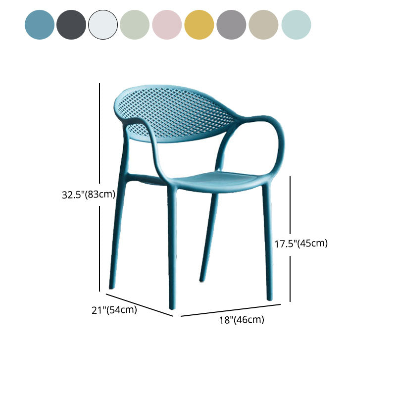 Scandinavian Plastic Kitchen Dining Room Arm Chair Open Back Chair Clearhalo 'Dining Chairs' 'Dining Tables & Seating' 'dining_chair' 'furn' 'furn_dining_chair' 'Furniture' 'furniture_dining_chair' 'Kitchen & Dining Furniture' 4731963