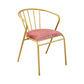 Scandinavian Windsor Back Armless Chairs Upholstered Side Chair Dark Pink 1 Piece Clearhalo 'Dining Chairs' 'Dining Tables & Seating' 'dining_chair' 'furn' 'furn_dining_chair' 'Furniture' 'furniture_dining_chair' 'Kitchen & Dining Furniture' 4731965