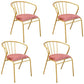 Scandinavian Windsor Back Armless Chairs Upholstered Side Chair Dark Pink 4 Piece Set Clearhalo 'Dining Chairs' 'Dining Tables & Seating' 'dining_chair' 'furn' 'furn_dining_chair' 'Furniture' 'furniture_dining_chair' 'Kitchen & Dining Furniture' 4731969