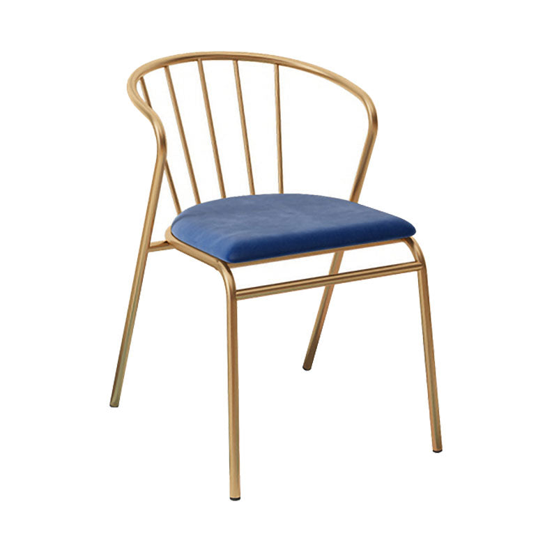 Scandinavian Windsor Back Armless Chairs Upholstered Side Chair Blue 1 Piece Clearhalo 'Dining Chairs' 'Dining Tables & Seating' 'dining_chair' 'furn' 'furn_dining_chair' 'Furniture' 'furniture_dining_chair' 'Kitchen & Dining Furniture' 4731970