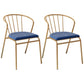 Scandinavian Windsor Back Armless Chairs Upholstered Side Chair Blue 2 Piece Set Clearhalo 'Dining Chairs' 'Dining Tables & Seating' 'dining_chair' 'furn' 'furn_dining_chair' 'Furniture' 'furniture_dining_chair' 'Kitchen & Dining Furniture' 4731972