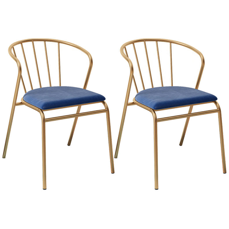 Scandinavian Windsor Back Armless Chairs Upholstered Side Chair Blue 2 Piece Set Clearhalo 'Dining Chairs' 'Dining Tables & Seating' 'dining_chair' 'furn' 'furn_dining_chair' 'Furniture' 'furniture_dining_chair' 'Kitchen & Dining Furniture' 4731972
