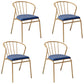 Scandinavian Windsor Back Armless Chairs Upholstered Side Chair Blue 4 Piece Set Clearhalo 'Dining Chairs' 'Dining Tables & Seating' 'dining_chair' 'furn' 'furn_dining_chair' 'Furniture' 'furniture_dining_chair' 'Kitchen & Dining Furniture' 4731975