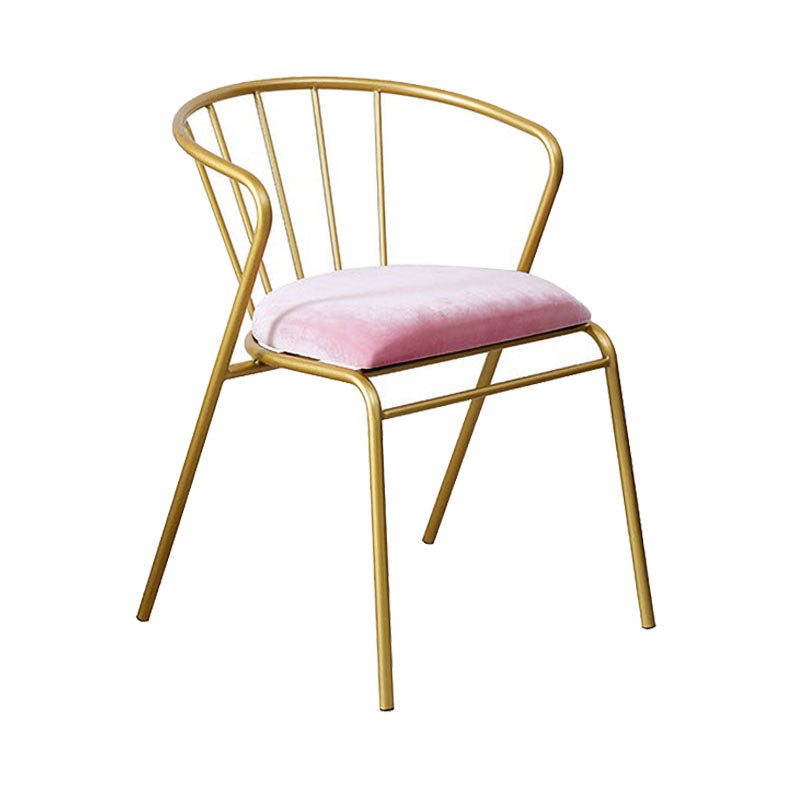 Scandinavian Windsor Back Armless Chairs Upholstered Side Chair Pink 1 Piece Clearhalo 'Dining Chairs' 'Dining Tables & Seating' 'dining_chair' 'furn' 'furn_dining_chair' 'Furniture' 'furniture_dining_chair' 'Kitchen & Dining Furniture' 4731976
