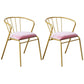 Scandinavian Windsor Back Armless Chairs Upholstered Side Chair Pink 2 Piece Set Clearhalo 'Dining Chairs' 'Dining Tables & Seating' 'dining_chair' 'furn' 'furn_dining_chair' 'Furniture' 'furniture_dining_chair' 'Kitchen & Dining Furniture' 4731979