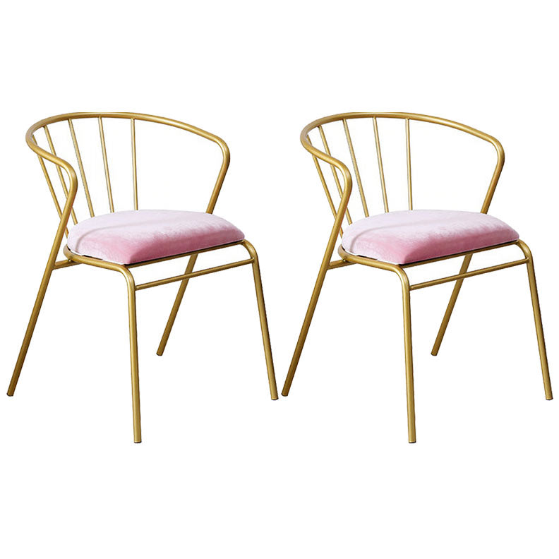 Scandinavian Windsor Back Armless Chairs Upholstered Side Chair Pink 2 Piece Set Clearhalo 'Dining Chairs' 'Dining Tables & Seating' 'dining_chair' 'furn' 'furn_dining_chair' 'Furniture' 'furniture_dining_chair' 'Kitchen & Dining Furniture' 4731979