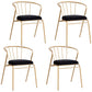 Scandinavian Windsor Back Armless Chairs Upholstered Side Chair Black 4 Piece Set Clearhalo 'Dining Chairs' 'Dining Tables & Seating' 'dining_chair' 'furn' 'furn_dining_chair' 'Furniture' 'furniture_dining_chair' 'Kitchen & Dining Furniture' 4731984
