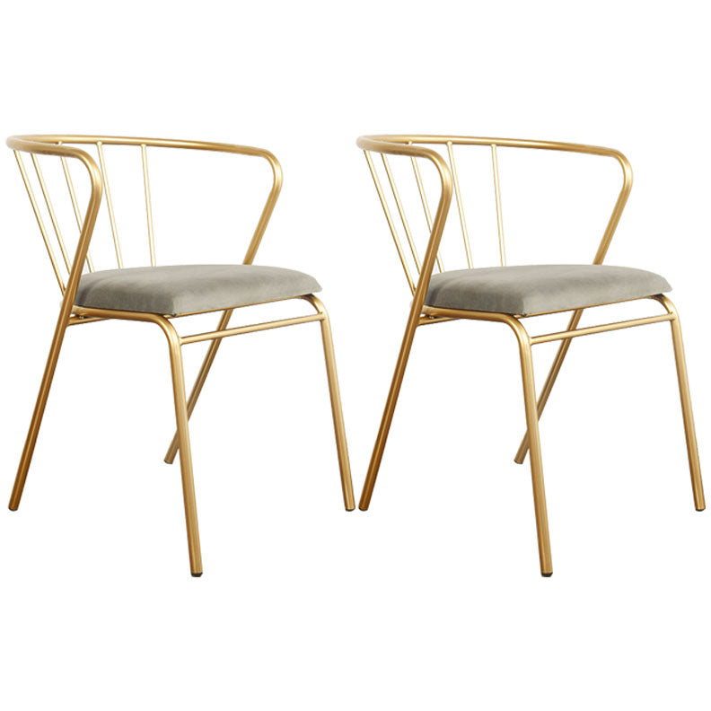 Scandinavian Windsor Back Armless Chairs Upholstered Side Chair Grey 2 Piece Set Clearhalo 'Dining Chairs' 'Dining Tables & Seating' 'dining_chair' 'furn' 'furn_dining_chair' 'Furniture' 'furniture_dining_chair' 'Kitchen & Dining Furniture' 4731986