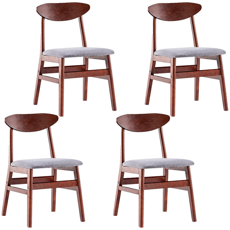 Industrial Wood Kitchen Dining Room Chair Open Back Side Chair Dark Gray 4 Piece Set Walnut Clearhalo 'Dining Chairs' 'Dining Tables & Seating' 'dining_chair' 'furn' 'furn_dining_chair' 'Furniture' 'furniture_dining_chair' 'Kitchen & Dining Furniture' 4731990