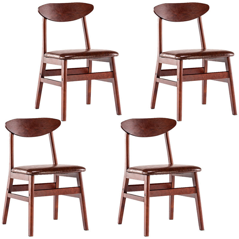 Industrial Wood Kitchen Dining Room Chair Open Back Side Chair Light Coffee 4 Piece Set Walnut Clearhalo 'Dining Chairs' 'Dining Tables & Seating' 'dining_chair' 'furn' 'furn_dining_chair' 'Furniture' 'furniture_dining_chair' 'Kitchen & Dining Furniture' 4731993