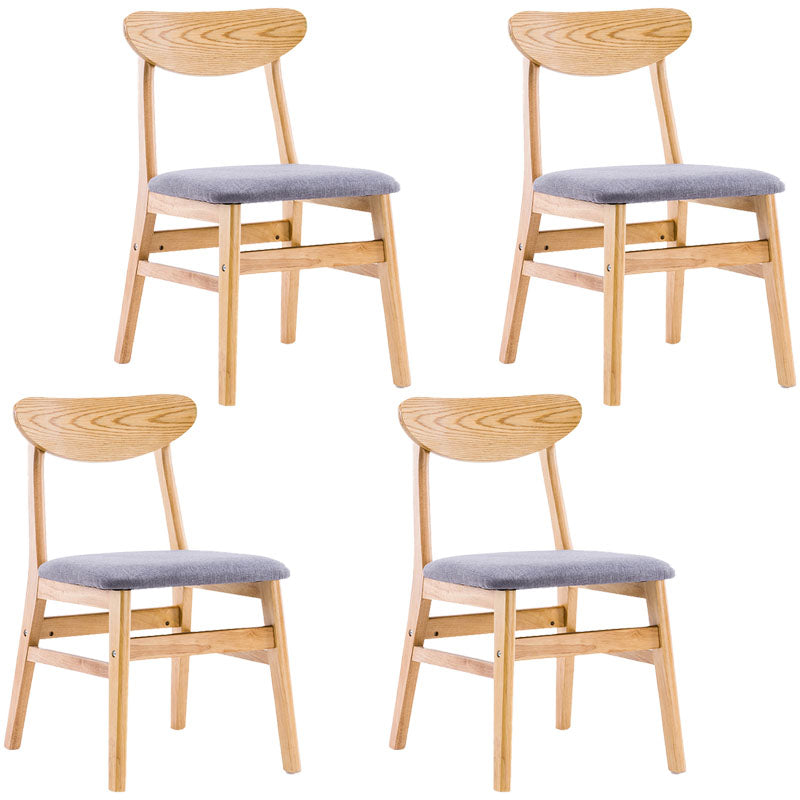Industrial Wood Kitchen Dining Room Chair Open Back Side Chair Dark Gray 4 Piece Set Natural Wood Clearhalo 'Dining Chairs' 'Dining Tables & Seating' 'dining_chair' 'furn' 'furn_dining_chair' 'Furniture' 'furniture_dining_chair' 'Kitchen & Dining Furniture' 4731996