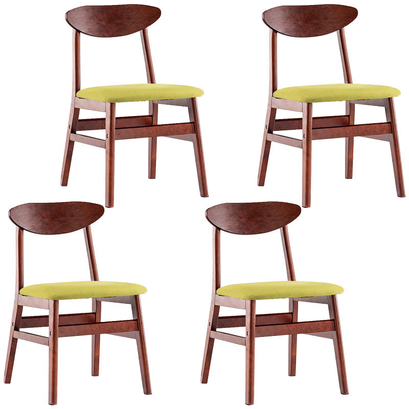 Industrial Wood Kitchen Dining Room Chair Open Back Side Chair Green 4 Piece Set Walnut Clearhalo 'Dining Chairs' 'Dining Tables & Seating' 'dining_chair' 'furn' 'furn_dining_chair' 'Furniture' 'furniture_dining_chair' 'Kitchen & Dining Furniture' 4731999