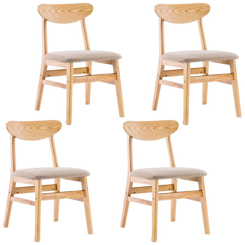 Industrial Wood Kitchen Dining Room Chair Open Back Side Chair Beige 4 Piece Set Natural Wood Clearhalo 'Dining Chairs' 'Dining Tables & Seating' 'dining_chair' 'furn' 'furn_dining_chair' 'Furniture' 'furniture_dining_chair' 'Kitchen & Dining Furniture' 4732006