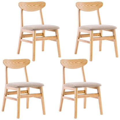 Industrial Wood Kitchen Dining Room Chair Open Back Side Chair Beige 4 Piece Set Natural Wood Clearhalo 'Dining Chairs' 'Dining Tables & Seating' 'dining_chair' 'furn' 'furn_dining_chair' 'Furniture' 'furniture_dining_chair' 'Kitchen & Dining Furniture' 4732006