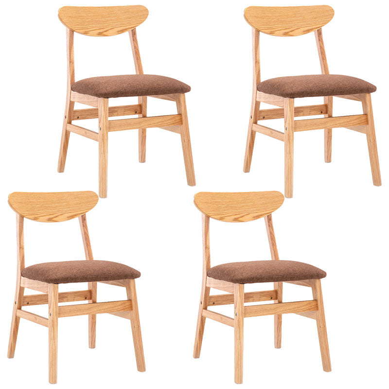 Industrial Wood Kitchen Dining Room Chair Open Back Side Chair Coffee 4 Piece Set Natural Wood Clearhalo 'Dining Chairs' 'Dining Tables & Seating' 'dining_chair' 'furn' 'furn_dining_chair' 'Furniture' 'furniture_dining_chair' 'Kitchen & Dining Furniture' 4732007