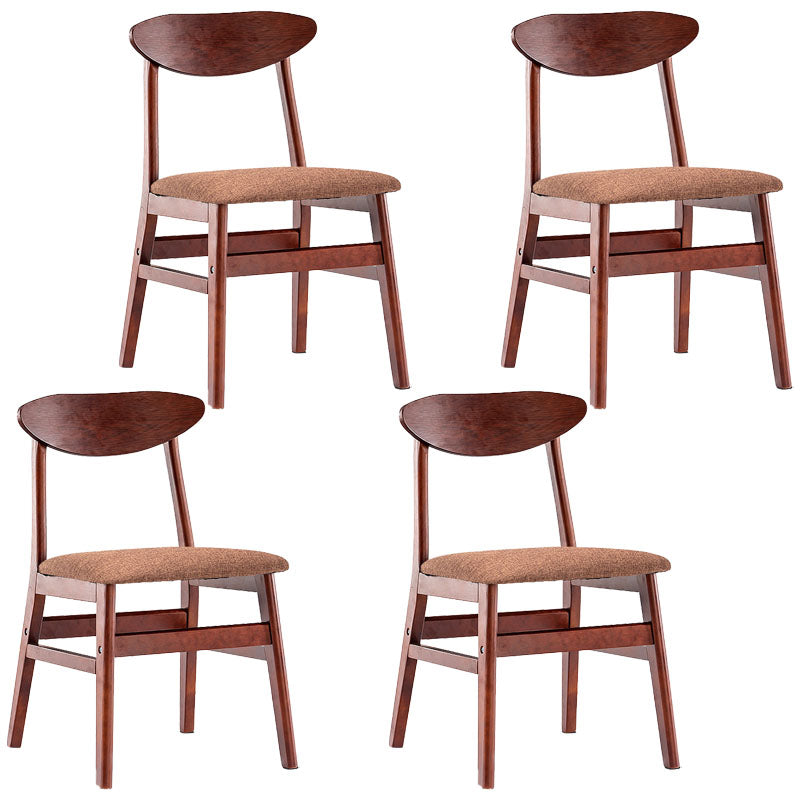 Industrial Wood Kitchen Dining Room Chair Open Back Side Chair Coffee 4 Piece Set Walnut Clearhalo 'Dining Chairs' 'Dining Tables & Seating' 'dining_chair' 'furn' 'furn_dining_chair' 'Furniture' 'furniture_dining_chair' 'Kitchen & Dining Furniture' 4732008